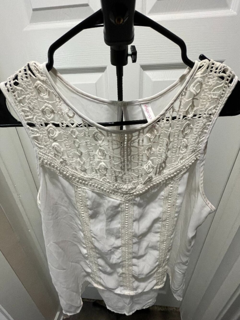 White Bohemian Lace Sleeveless Top from Xhilaration